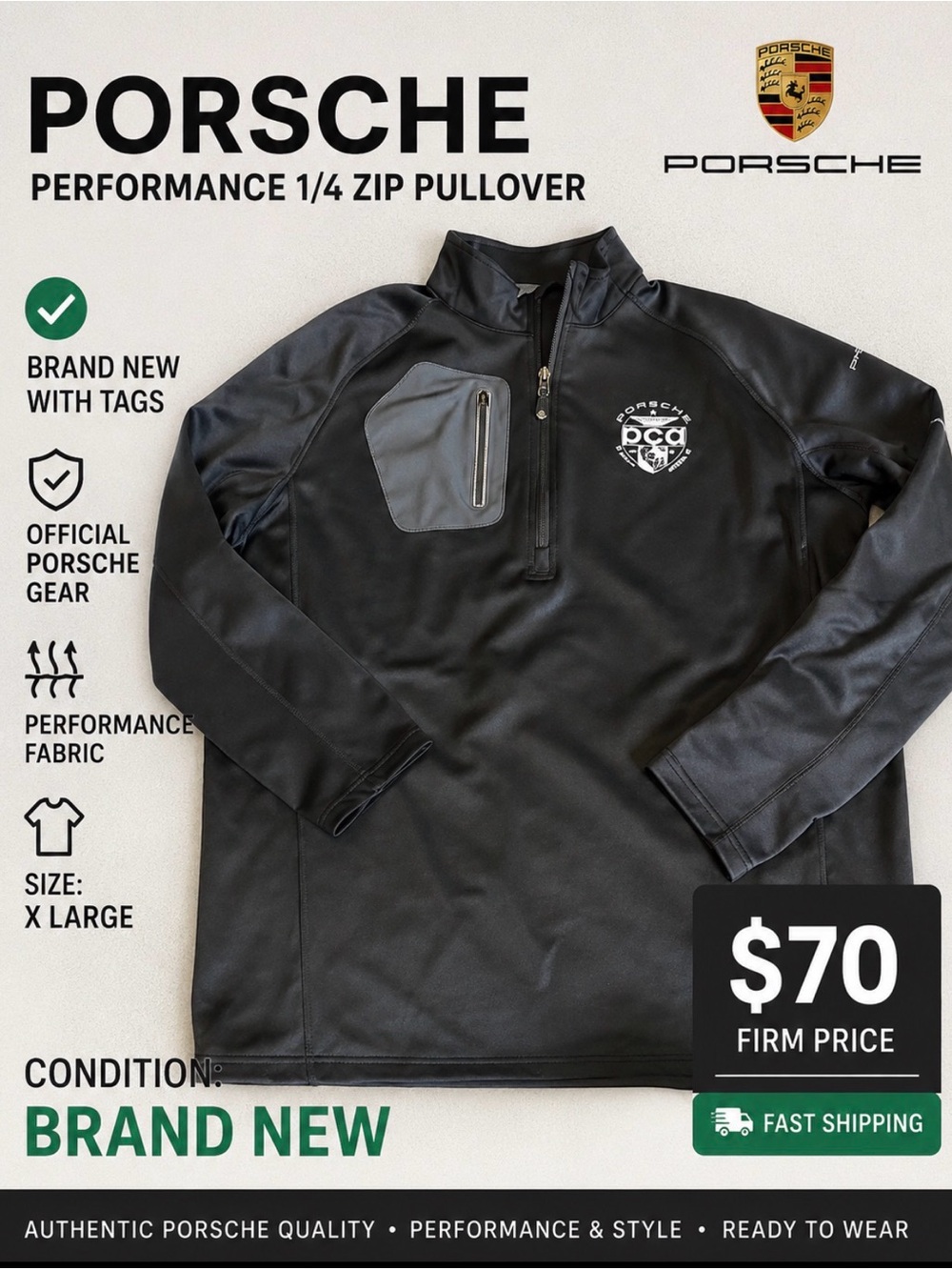 Mens new size XL Porsche club of America